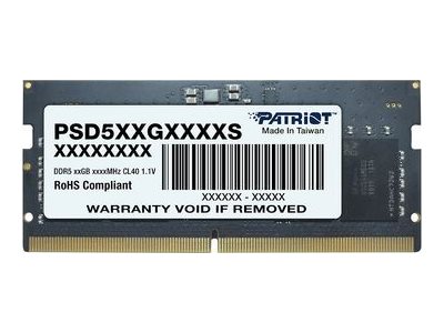 Patriot Memory Signature Line Psd58g560041s, 8 Gb, 1 X 8 Gb, Ddr5, 5600 Mhz, 262-Pin So-Dimm