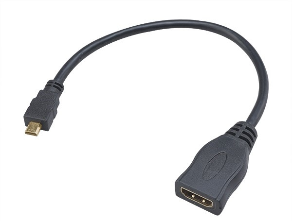 Akasa Ak-Cbhd09-25Bk, 0,25 M, Hdmi Type D (Micro), Hdmi Type A (Standard), 10,2 Gbit/Sek., Sort