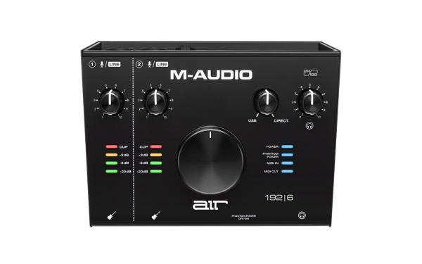 M-AUDIO AIR 192|6, Desktop, Sort, Metall, Kraft indikator, USB, 24-bit/192kHz