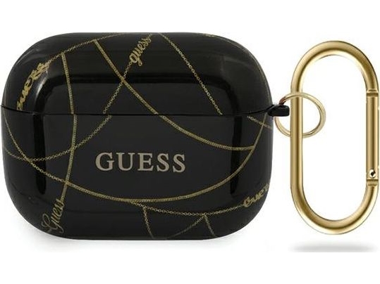 Guess Guacaptpuchbk Airpods Pro-Cover I Sort/Sort - Gold Chain Collection