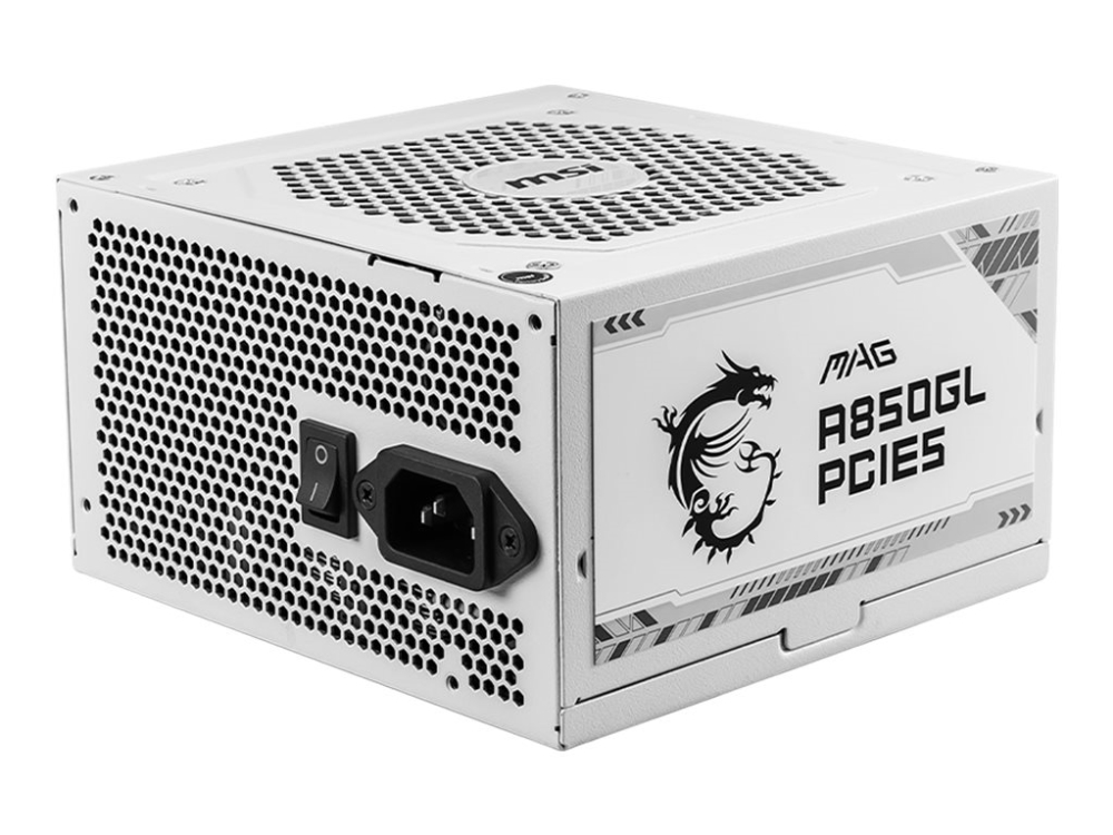 Msi Mag A850gl Pcie5 White - Strømforsyning (Intern) - Atx12v 3.0/ Eps12v - 80 Plus Gold - Ac 100-240 V - 850 Watt - Aktiv Pfc - Hvid