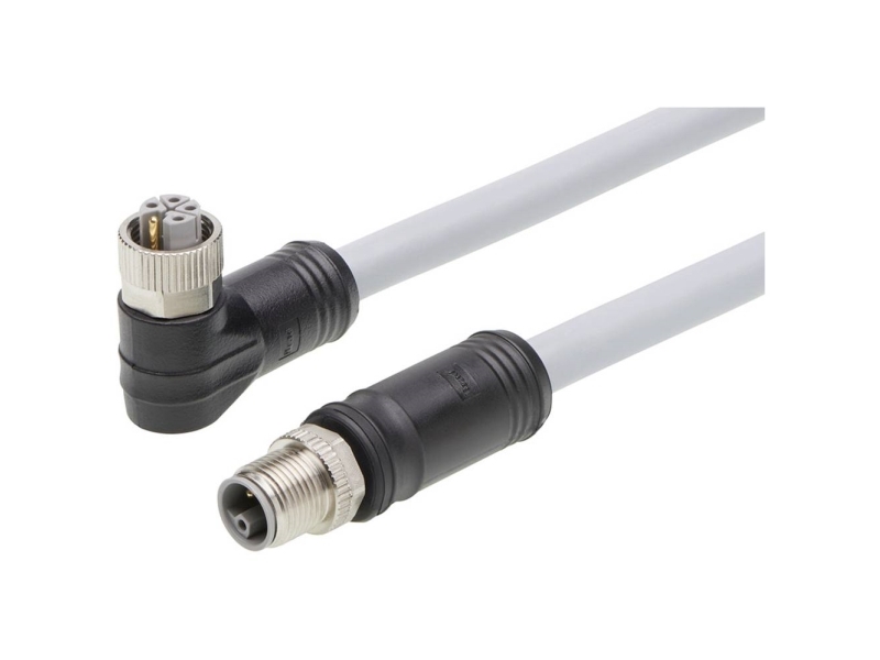 Molex 1205010209 Sensor-, aktuator-stik, M12 Tilslutning, vinklet, Stik, lige 1 m Pol-tal (RJ): 5 1 stk Bag