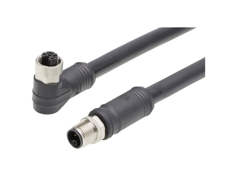 Molex 1205010241 Sensor-, aktuator-stik, M12 Tilslutning, vinklet, Stik, lige 1 m Pol-tal (RJ): 4 1 stk Bag