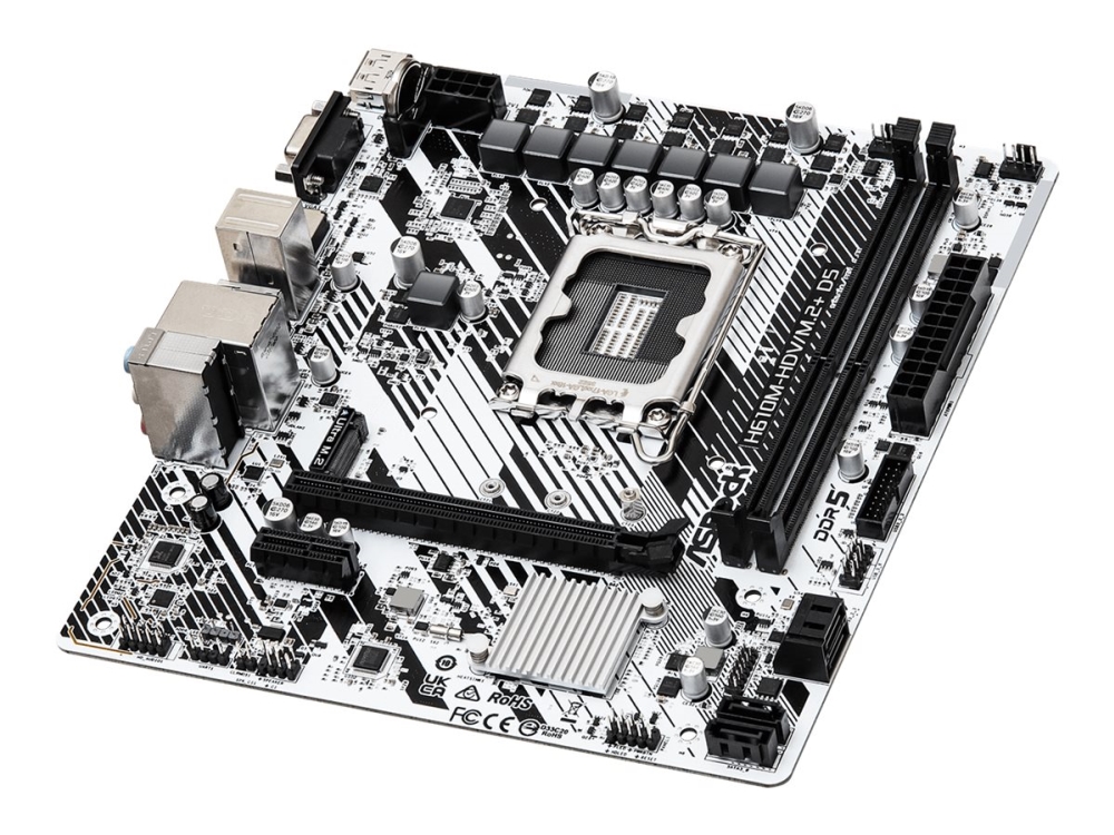 Asrock H610m-Hdv/M.2+ D5, Intel, Lga 1700, Ddr5-Sdram, 96 Gb, Dimm, Zweikanalig