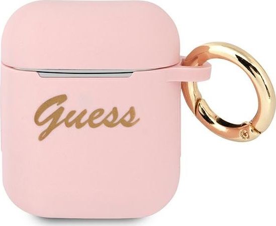 Guess Gua2sssi Airpods-Cover - Pink/Pink Silikone Vintage Script