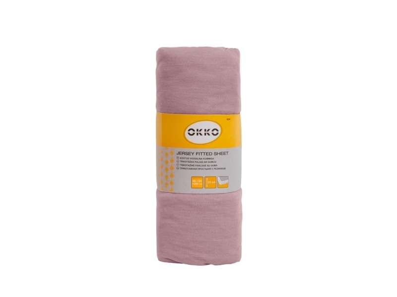 Bettwäsche Okko 624, Rosa, 90/120X200 Cm, Mit Gummizugrand