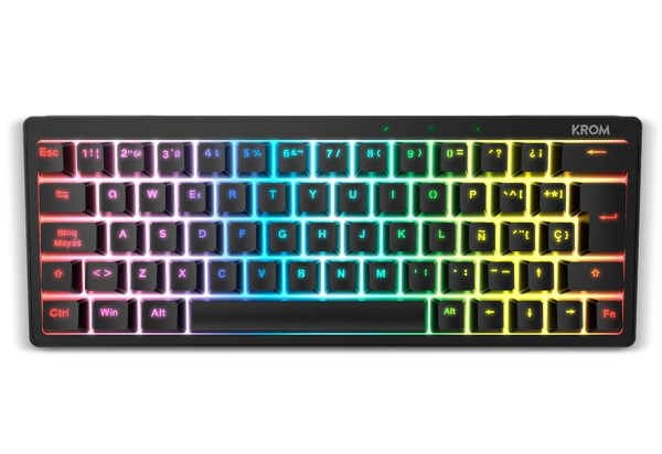 Krom Kreator, 60%, Ledningsført, Usb, Mekanisk, Rgb Led, Sort
