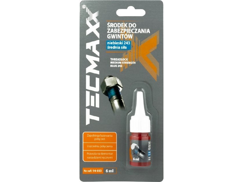 TECMAXX sæt til sikring af gevind blå - medium 6 ml