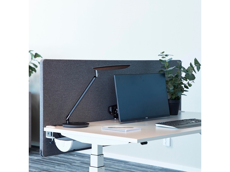 Silent Express Desk Screen 1200 mm Tummanharmaa