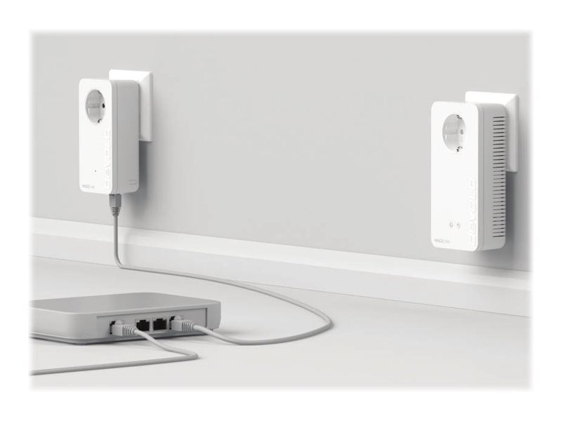 Devolo Magic 2 Wifi Next - Starter Kit - Bridge 1Gbe, Homegrid - Wi-Fi 5 - Dual-Band - An Wandsteckdose Anschließbar (08614)