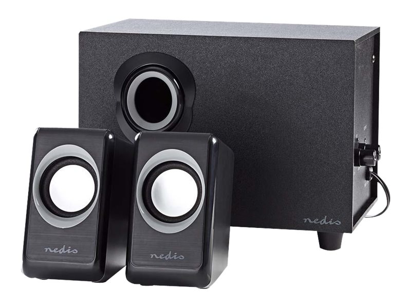 Nedis - Højttalersystem - Til Pc - 2.1-Kanal - 16 Watt (Total) - Sort