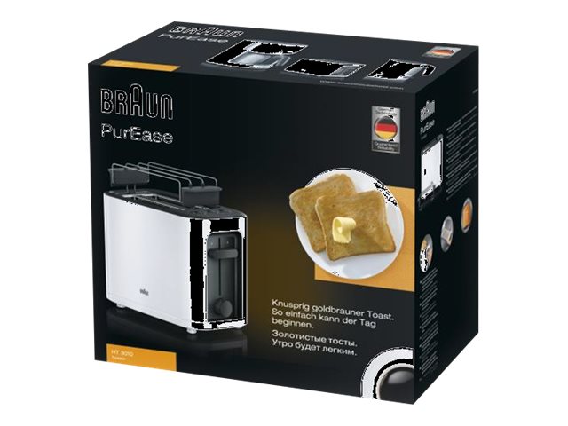 Braun PurEase HT3010 WH - Brödrost - 2 skiva - 2 Kortplatser - vit | Köksapparater - Bröd & Rostat bröd - Brödrost | GameStuff