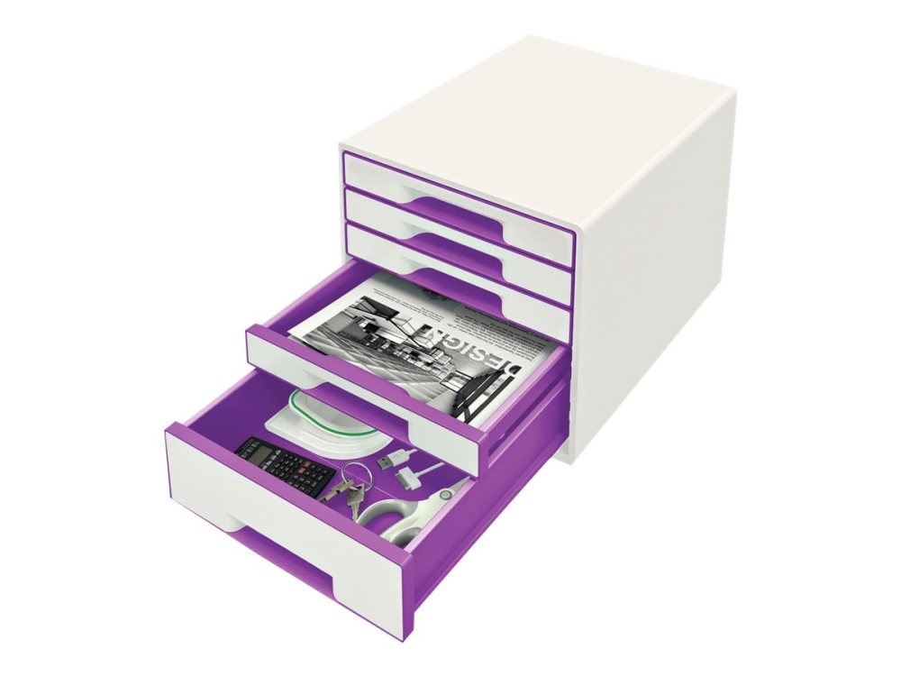 Skuffekabinet Desk Cube Leitz Wow 5-Skuffer Lilla