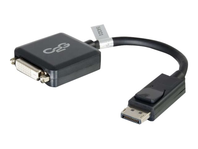 C2g 8In Displayport To Dvi-D Adapter - Dp To Dvi D Adapter - Black - M/F - Videoadapter - Displayport (Han) Til Dvi-D (Hun) - Sort