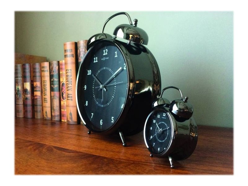 Nextime Wake Up - Wecker - Rund - Quarz - Schreibtisch - Schwarz - Rahmen: Retro