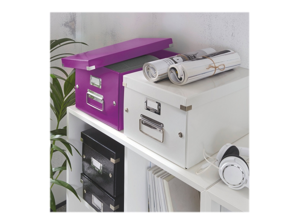 Leitz Click & Store Wow Medium Opbevaringsboks, 85% Recirkuleret Karton Lilla