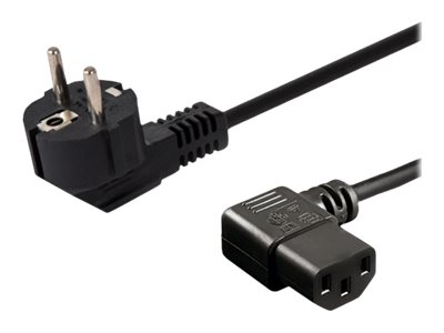 Savio Cl-115 - Strømkabel - 2-Polig (Han) Vinklet Til Iec 60320 C13 Vinklet - 250 V - 10 A - 1,2 M - Sort
