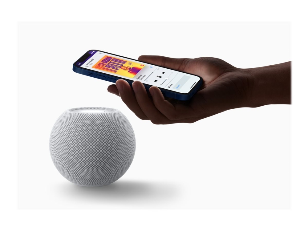 Apple Homepod Mini, Apple Siri, Rund, Weiß, Voller Bereich, Berührung, Apple Music, Einschalten
