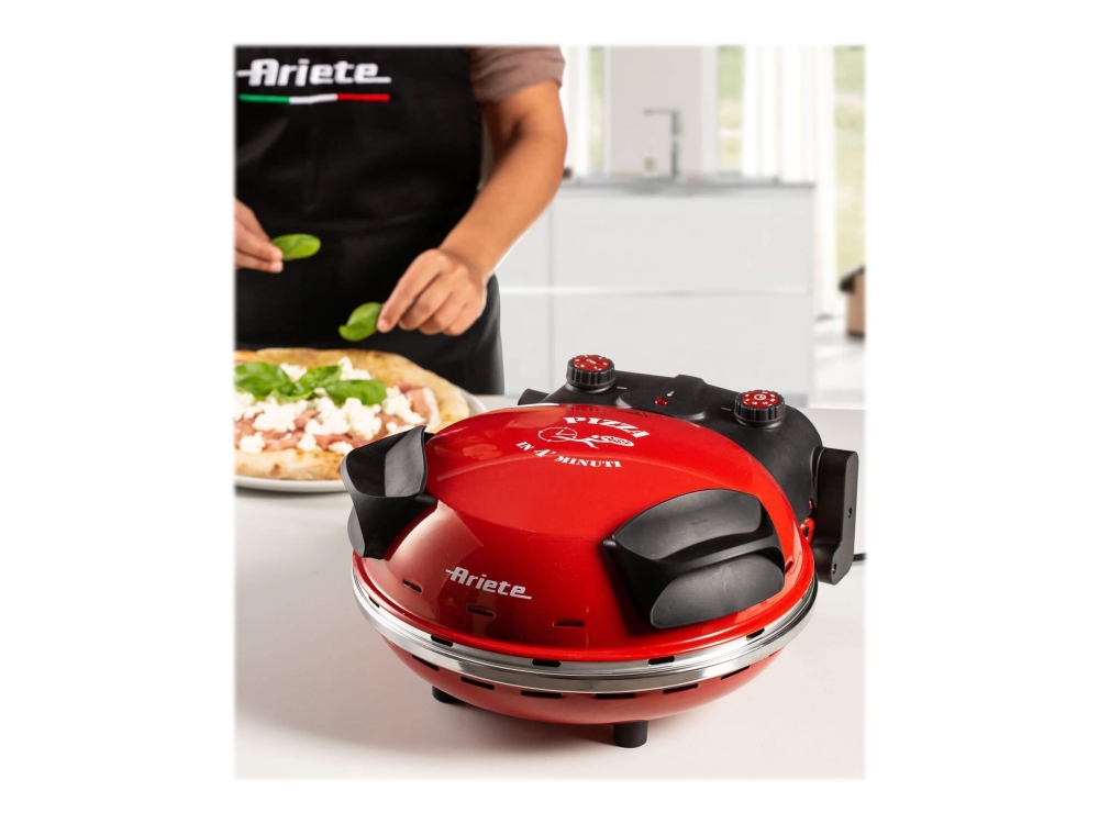 Ariete 0909, 1 Pizza/Pizzen, 33 Cm, Mechanisch, 400 °C, 0,5 H, Schwarz, Rot