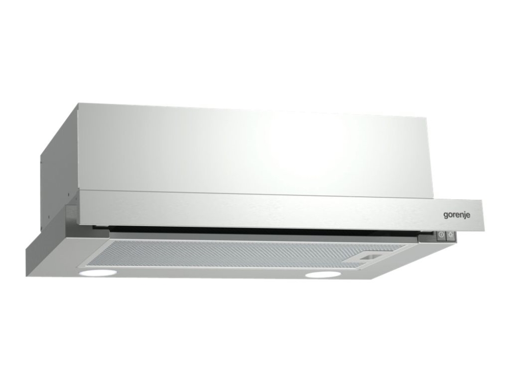 Gorenje BHP523E10X - Hætte - teleskopisk - bredde: 50 cm - dybde: 30.5 cm - udsugning & recirculation - rustfrit stål