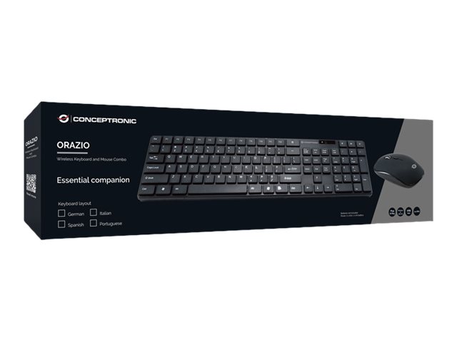 Conceptronic Orazio - Sæt Med Mus Og Tastatur - Trådløs - 2.4 Ghz - Spansk - Sort