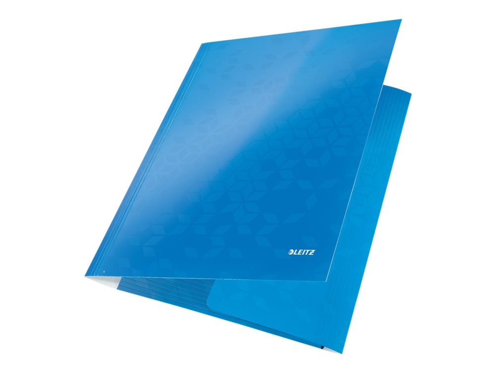 Leitz WOW - 3-flikhållare - för A4 (210 x 297 mm) - kapacitet: 250 ark - blå-metallic | Arkivering - Elastikmappar & Chartekker - Elastikmappar | GameStuff