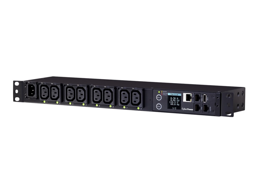 Cyberpower Pdu81004, Messgerät, Überwacht, Geändert, 1U, Schwarz, Lcd, 8 Ac-Ausgänge, C13-Koppler