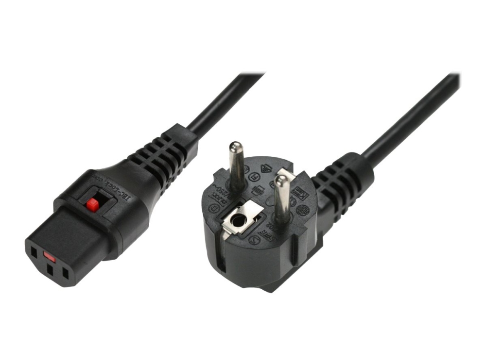 Efb Netzkabel Schutzk. 90°-C13 180°,Iec Lock,Sw,3.0M,3X1,00