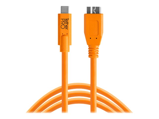 Tether Tools Tetherpro - Usb-Kabel - Usb-C (Han) Til Micro-Usb Type B (Han) - Usb 3.0 - 3 A - 4.6 M - Høj Synligheds-Orange