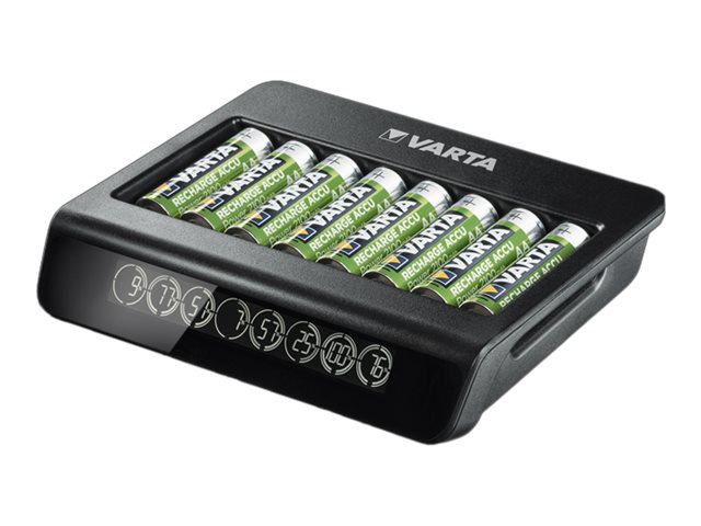 Varta LCD MULTI CHARGER+ - 4 t batterioplader - (for 8xAA/AAA) + AC-strømadapter