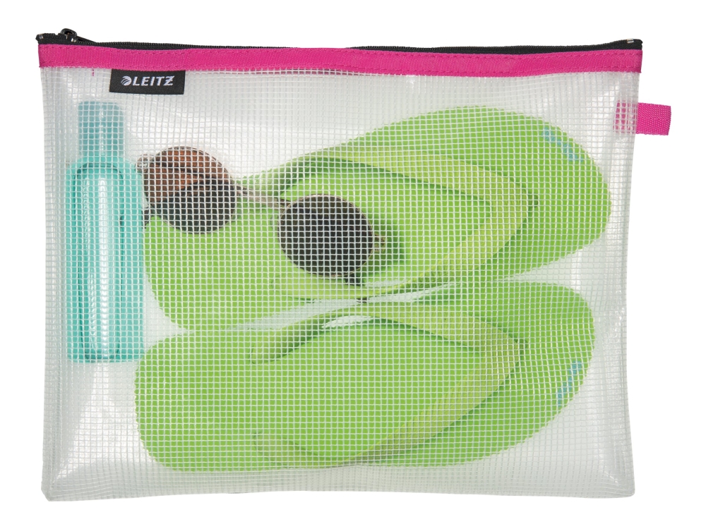 LEITZ WOW Traveller vetoketjullinen laukku, koko L, vaaleanpunainen, vettähylkivä, päivittäiseen säilytykseen - 1 kpl (4026-00-23)