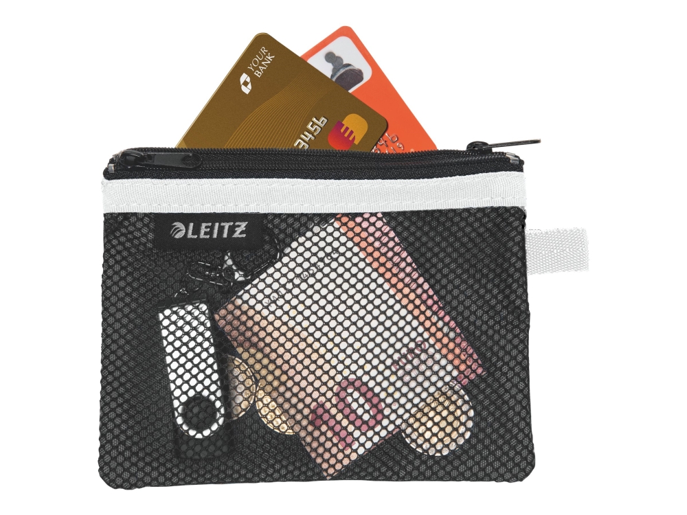 Leitz WOW Travel Small - Etui for personal belongings / ID / credit cards / cable / cash / earphones - nylon - sort