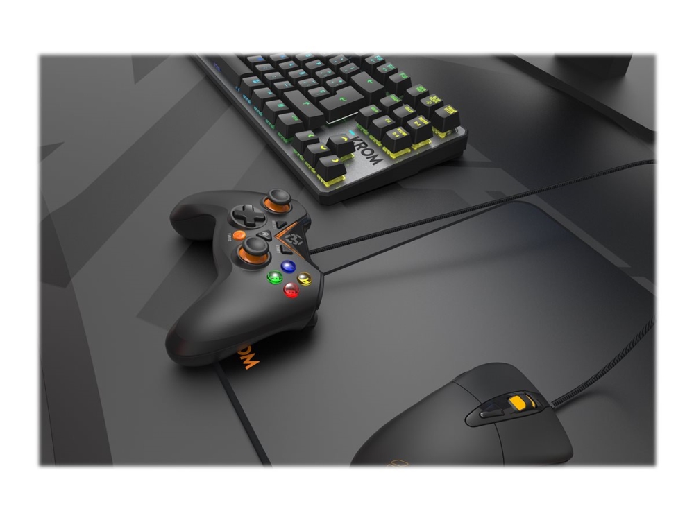 Krom Key - Gamepad - 12 Knapper - Kabling - For Pc, Sony Playstation 3