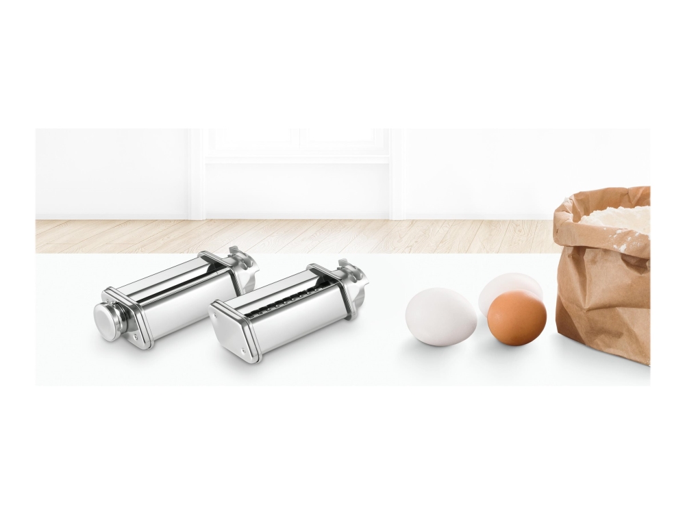 Bosch Pastapassion - Påsætningssæt - Til Food Processor - Krom - For Mum5 Mum5 Creationline Startline Mum54a00, Mum54d00, Mum54i00, Mum54y00