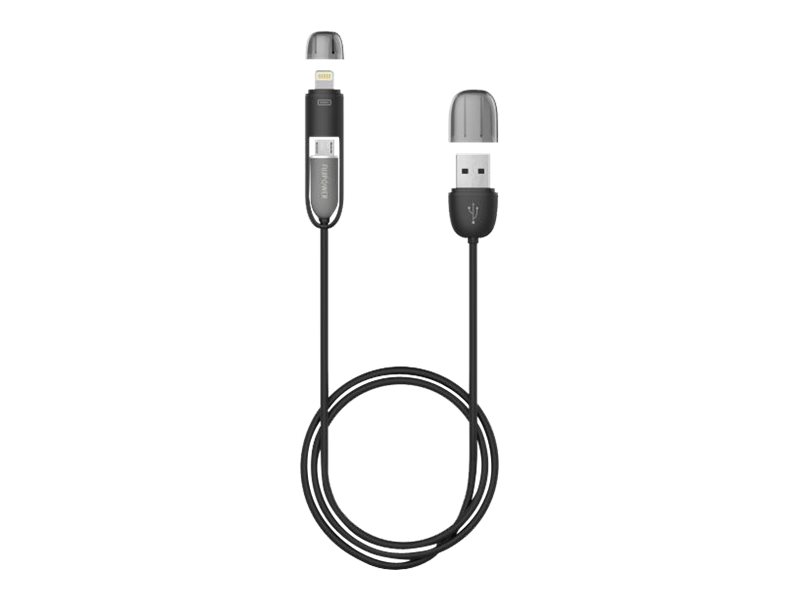 Fujipower - Lightning-Kabel - Usb Han Til Micro-Usb Type B, Lightning Han - 1 M - Sort - Rund