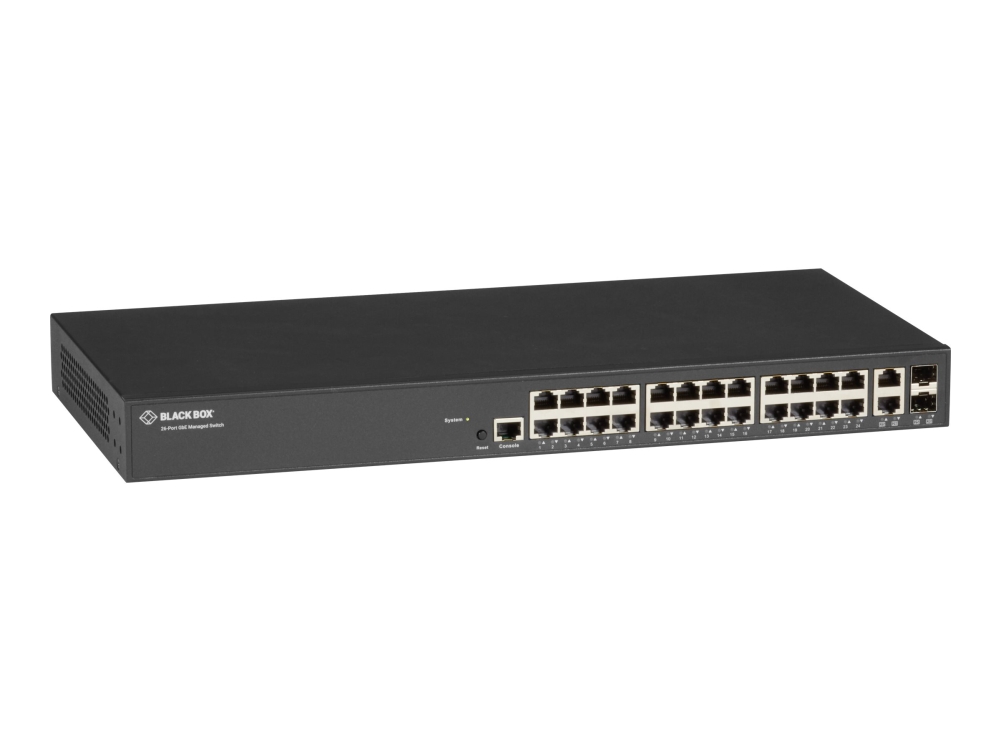 Black Box - Switch - L2+ - Administreret - 24 X 10/100/1000 + 2 X Combo Gigabit Sfp - Monterbar På Stativ