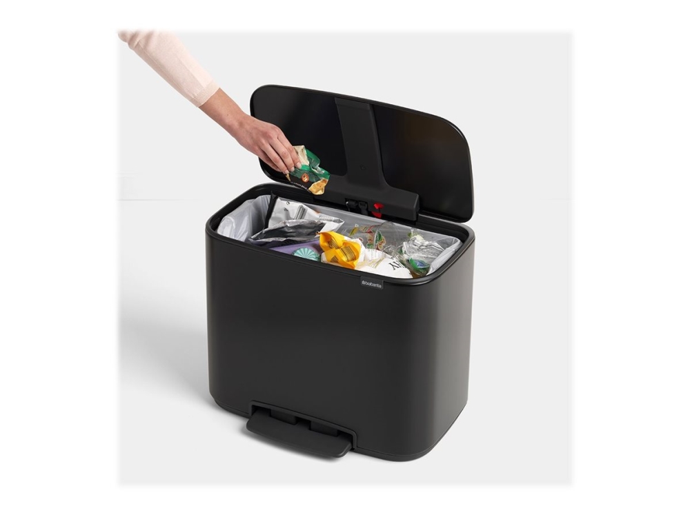 Brabantia Bo Pedal Bin - Soptunna - fliplock - 36 L - fotpedal - mattsvart | Rengöring - Avfallshantering - Hinkar & tillbehör | GameStuff