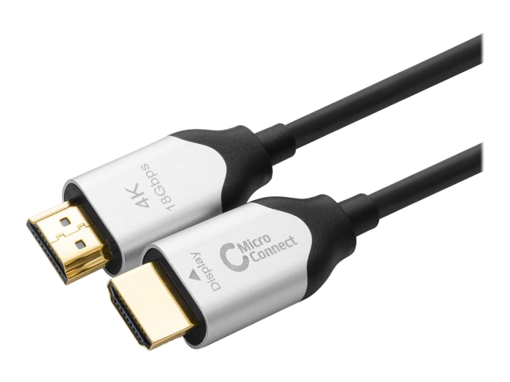 Microconnect Premium - Hdmi-Kabel Med Ethernet - Hdmi Han Til Hdmi Han - 20 M - Hybrid Kobber/Fibertoptik - Sort - Hybrid Aktivt Optisk Kabel, Dolby