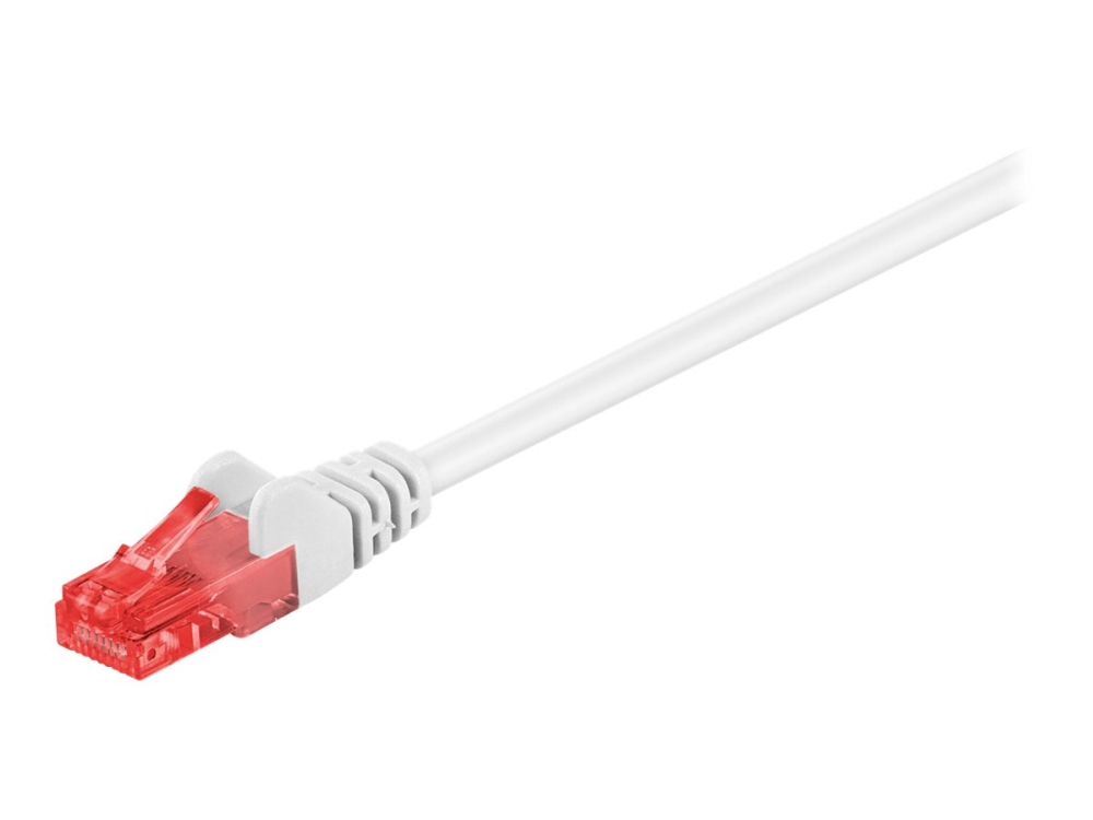 goobay - Patch-kabel - RJ-45 (hane) till RJ-45 (hane) - 50 cm - UTP - CAT 6 - sprintlåsning, formpressad, rund, hakfri - vit | Datortillbehör - Kablar & adaptrar - Nätverkskablar | GameStuff