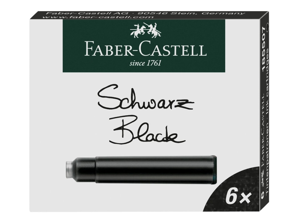 Faber-Castell - Bläckptron - permanent - briljant svart (paket om 6) | Skrivredskap - Blyertspennor & pencils - Stift | GameStuff