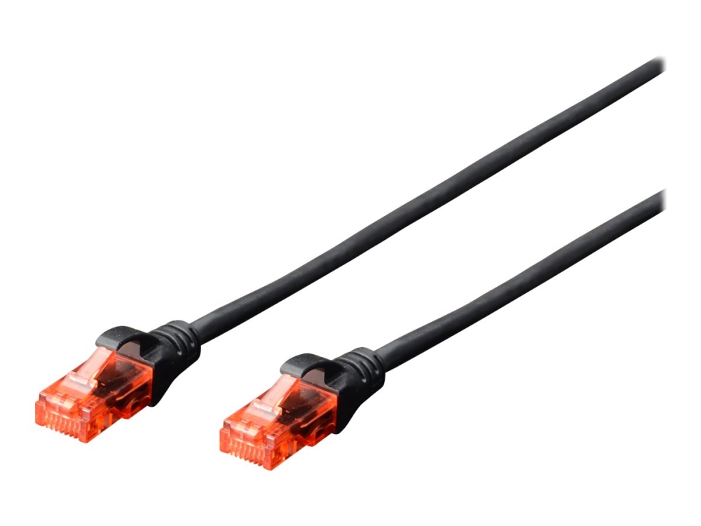 Digitus Professional - Patchkabel - Rj-45 (Han) Til Rj-45 (Han) - 1 M - Utp - Cat 6 - Booted, Knastfri - Sort
