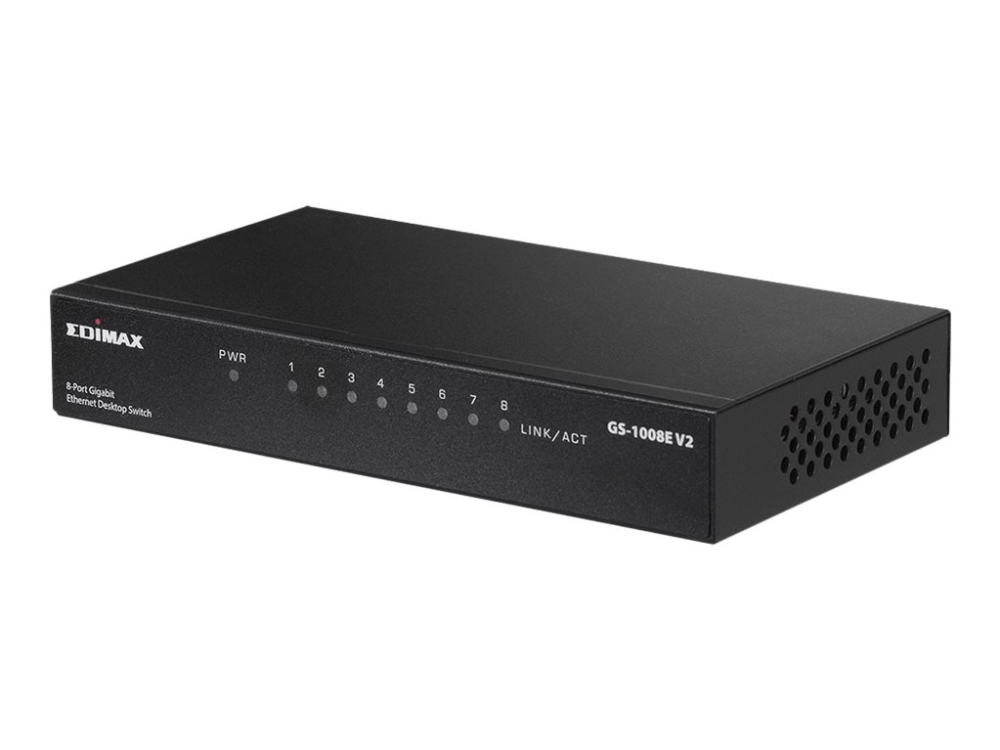 Edimax Gs-1008E V2, Unmanaged, Gigabit Ethernet (10/100/1000), Wandmontage