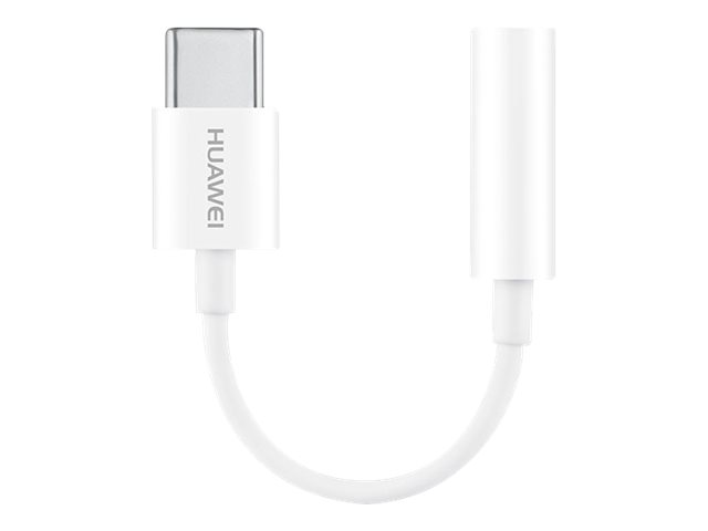 Huawei Cm20 - Usb-C Til Hovedtelefon Jackstikadapter - Usb-C Han Til Ministik Hun - 9 Cm - Hvid