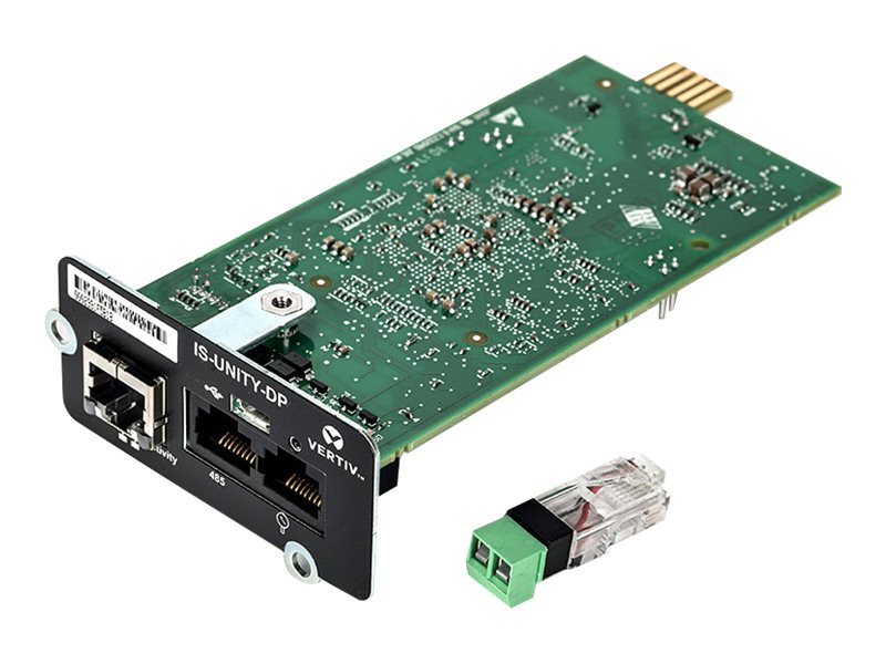Liebert Intellislot Unity Card - Adapter for fjernstyrt administrasjon - RS-485, BACnet, Modbus, 100Mb LAN - 100Base-TX - for APM Battery Circuit Breaker Box, Battery Module, Power Module  GXE GXE3  NXL 250, 300, 400