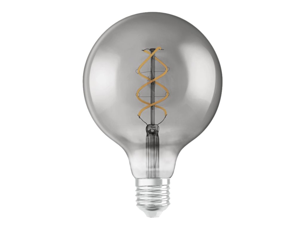 Osram Vintage 1906 - Led-Filament-Lyspære - Form: G125 - Klar Finish - E27 - 4 W (Tilsvarende 16 W) - Klasse G - Varm Komfort-Lys - 1800 K - Røgfarve