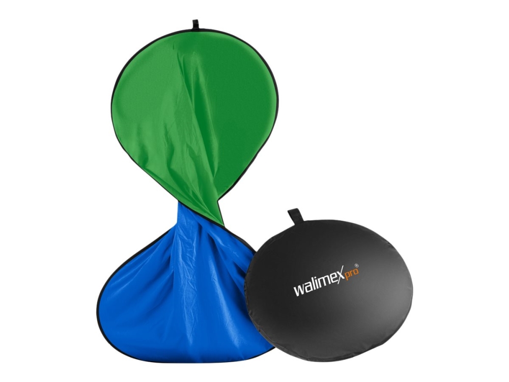 Walimex Pro - Baggrund - Bomuldsstof - 1,5 M X 2,1 M - Chroma-Key - Kromblå, Kromagreen
