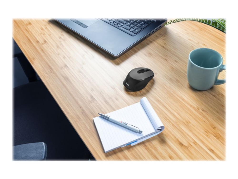 Trust Zaya Mus Höger Och Vansterhanta Optisk 4 Knappar Trådlös 2.4 Ghz Trådlös Usb Mottagare Svart