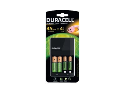 Duracell Cef14 - 4 T Batterioplader - (For 4Xaa/Aaa) - Med 2 X Aa 1300 Mah Batterier Og 2 X Aaa 750 Mah