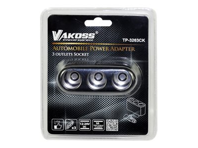 Vakoss - Auto-Netzteil - 3 A - 3 Ausgangsstecker (Zigarettenanzünder Im Auto)
