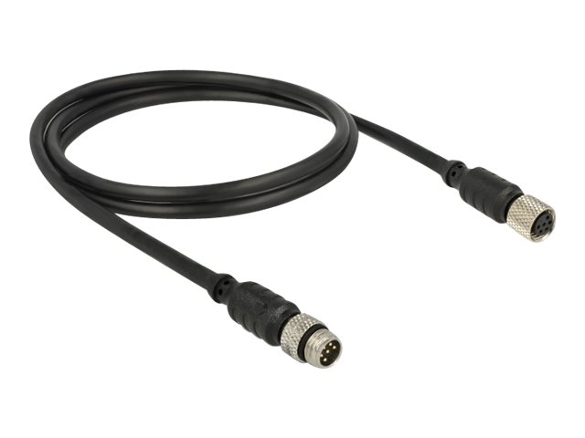 Delock 12690, 1 M, M8, M8, Männlich/Weiblich, Schwarz, China